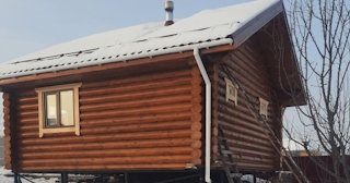 Баня из оцилиндрованного бревна под ключ в Полевском - от 132275 рублей