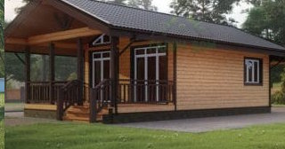 Проект одноэтажного дома из бруса с террасой - Строительство в Полевском от Строй-Плв от 132275 руб.